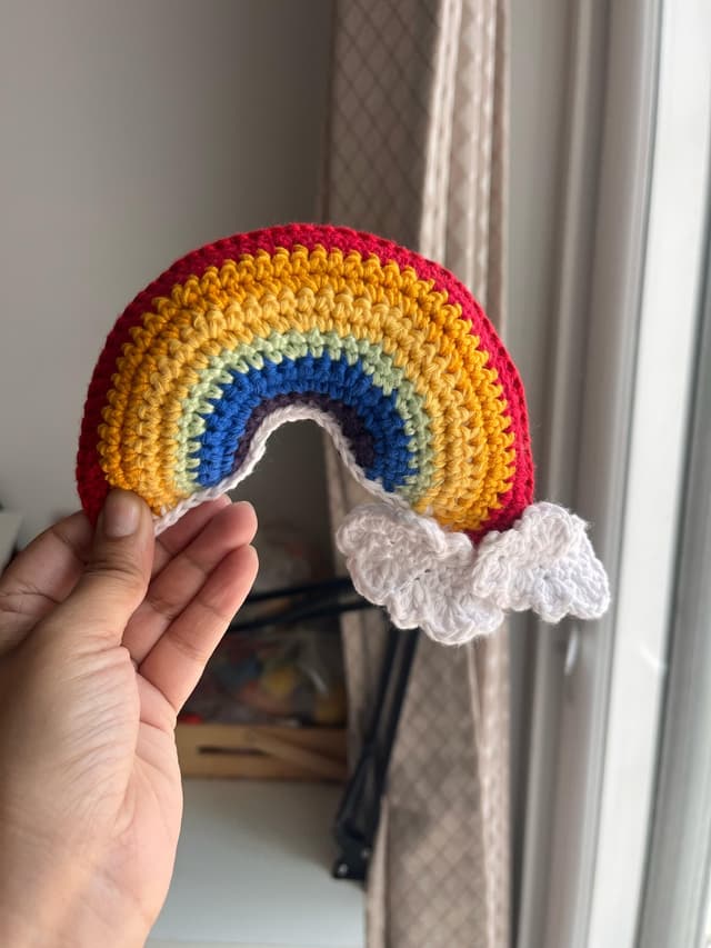 Crochet stuffed rainbow