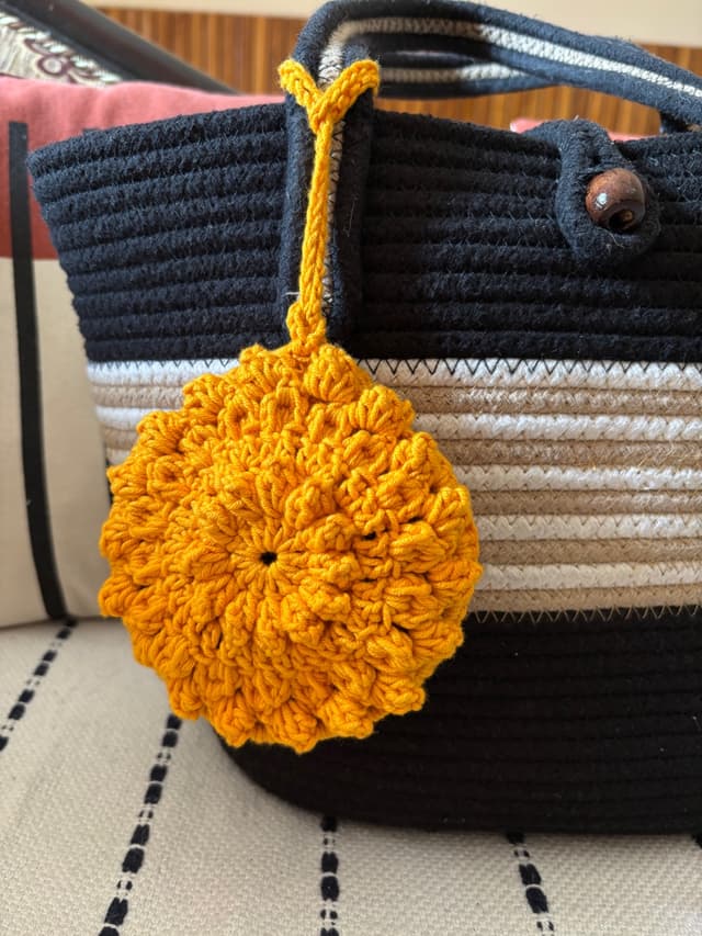 Crochet Zinnia Flower pouch for your everyday essentials