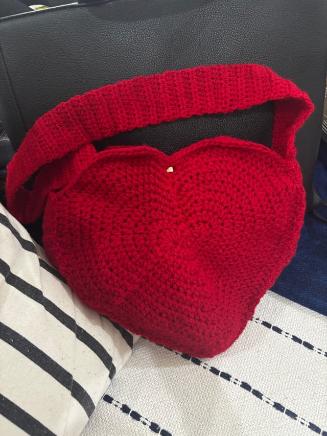 Crochet Heart Shaped Handbag