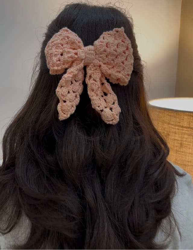 Crochet Hair bow clip